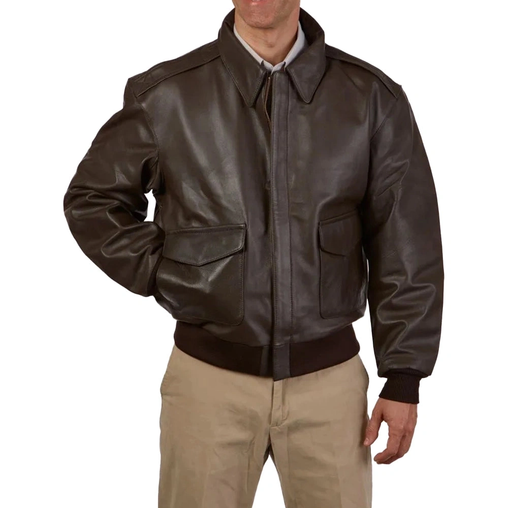 Chaqueta Piloto Vintage Marrón Cuero – Elegancia A2, Estilo Legendario.